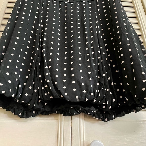 INC, LADIES BLACK & WHITE POLKA DOT DRESS. SCOOP NECKLINE & BANDED WAIST. SIZE 6 - Picture 4 of 5